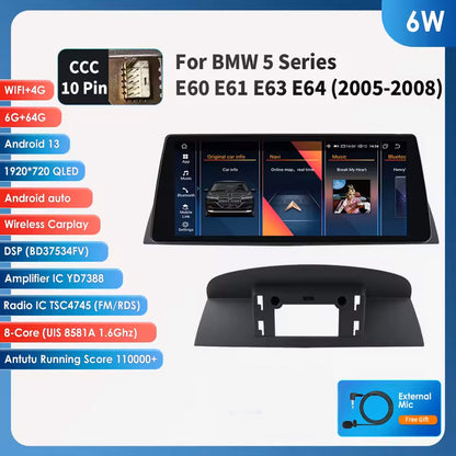 BMW 10.25 Zoll Multimedia Android System E60 E61 E63 E64